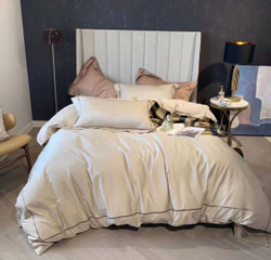 ZEPHYR HOME КПБ Двуспалка ЕВРО Египетский хлопок 100s бежевый с золотом