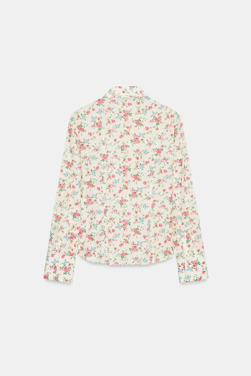 ZARA РУБАШКА С ЦВЕТОЧНЫМ ПРИНТОМ И ВОЛАНАМИ, РАЗНОЦВЕТНЫЙ