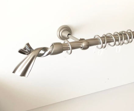 Карниз кованый витой "Темпо" d19 мм однорядный, цвет хром матовый