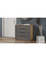 Комод для одежды Графит матовый 4 ящика 92х41х84 см