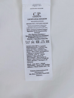 Поло C.P. Company Stretch Piquet Zipped Gauze White