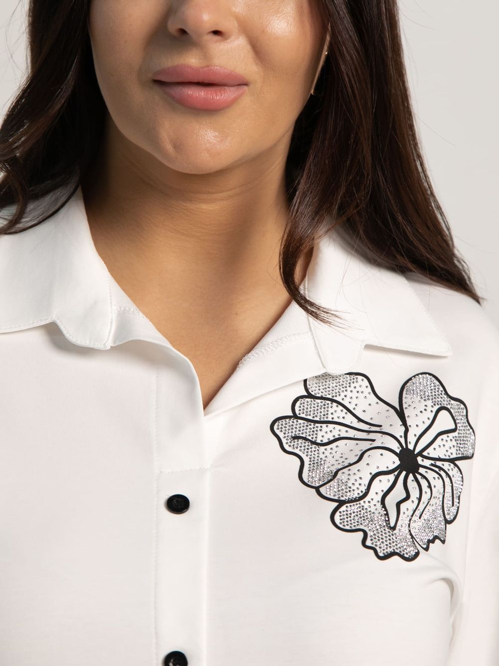 Блуза Оттенки нежности (белая/цветы) Б15712-18М LT Collection