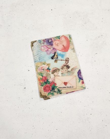 Обложка для паспорта "Винтаж" с металлическими углами