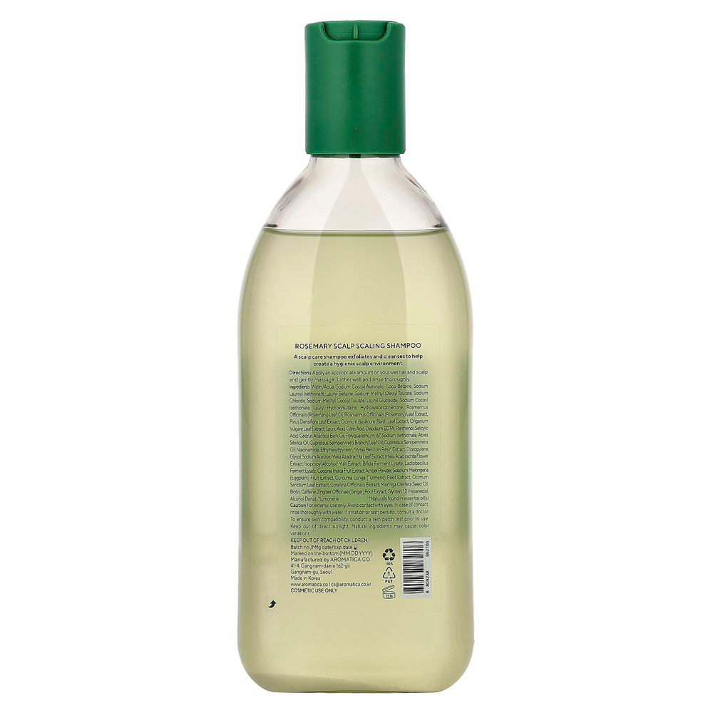 Aromatica, Шампунь для снятия чешуек и кожи головы, розмарин, 400 мл (13,5 жидк.)
