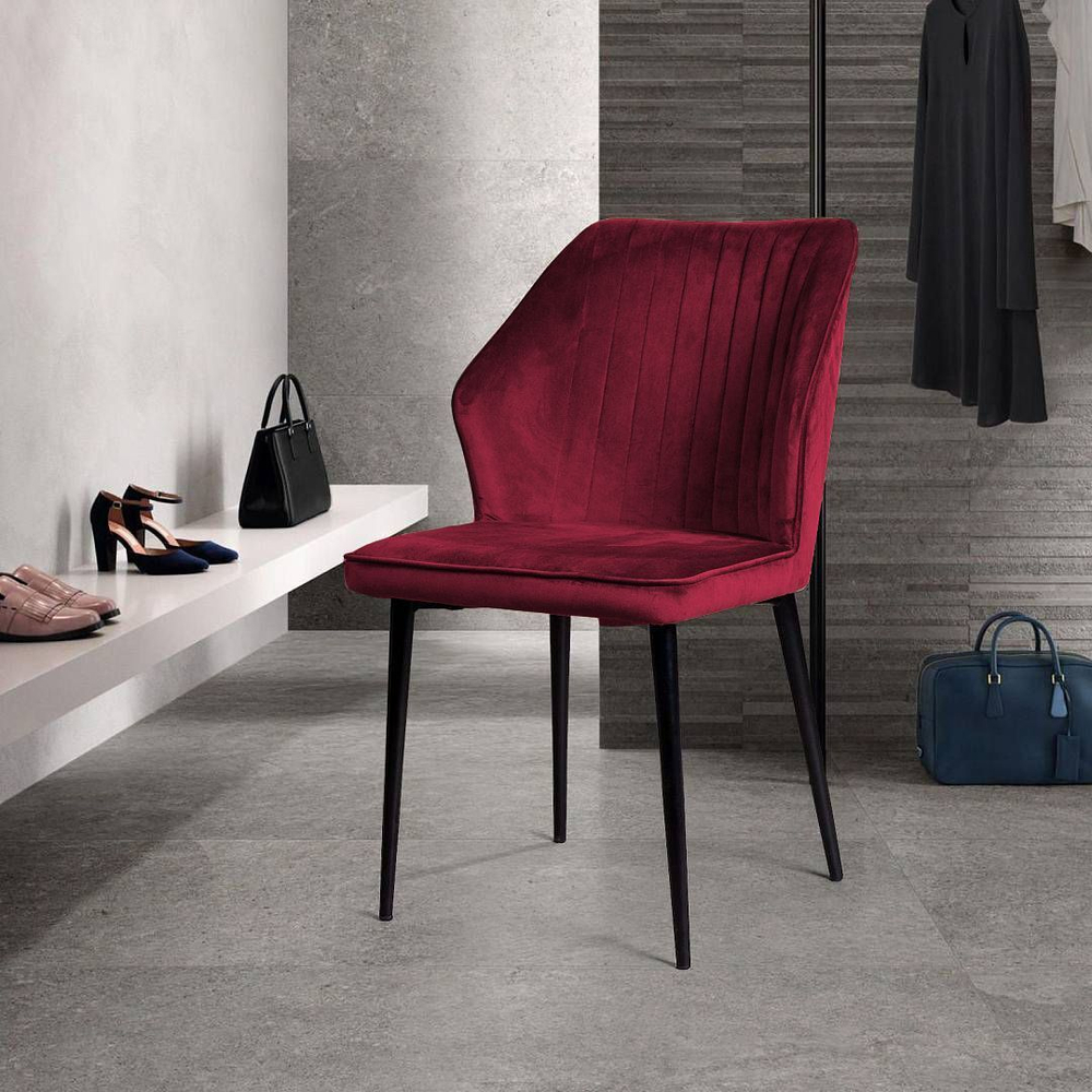 Стул Berg, бархат винно-красный 16
