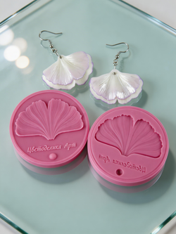 Лист гинкго. Молд/вайнер и каттеры для создания украшений и декора из полимерной глины