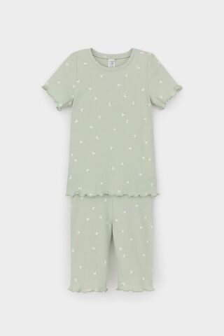 пижама  для девочки  К 1632-1/морская пена,поле с ромашками