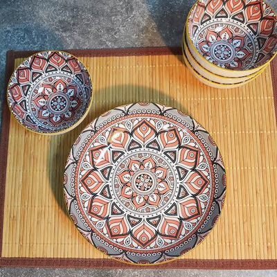 Набор подарочный 5 предметов (тарелка 20,5см 1шт, пиала 330мл 4шт), 8990