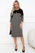 Платье Клариса (бежевый/черный) Р11-1140/6 Nikol (Акция)