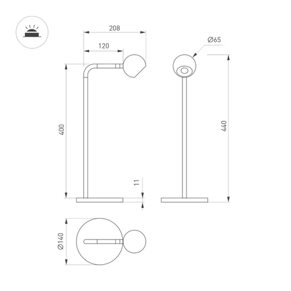 Светильник SP-OTTORI-TAB-6W Warm3000 (BK, 30 deg, 230V) (Arlight, IP20 Металл, 3 года) 051020