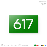 Номер на дверь 617, табличка на дверь для офиса, квартиры, кабинета, аудитории, склада, зеленая 120х70 мм, Айдентика Технолоджи
