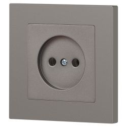 Розетка Intro Accent 6-201-09 2P 16А-250В IP20 СУ AL/CU титан