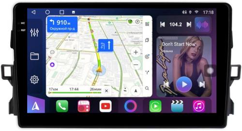 Магнитола для Toyota Auris E150 2006-2012 - FarCar S500-TS10 монитор 9.5" QLED на Android 14, Быстрая, CarPlay, 4G SIM-слот