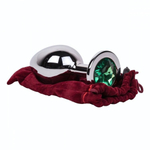 Большой стальной плаг с зеленым кристаллом Green Lime - 9,5 см. (Цвет: зеленый)