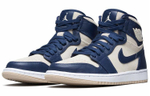 Кроссовки Jordan Air Jordan 1 Retro Premium Midnight Navy Light Cream (Женская размерная сетка)