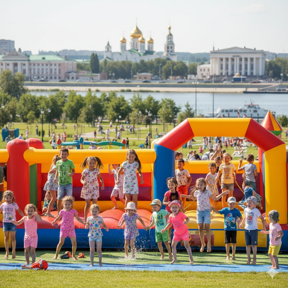 Надувной батут купить в Уральске недорого | БатутМастер