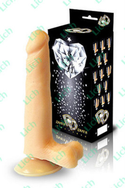 Фаллоимитатор реалистичный с мошонкой (на присоске), 17.5 см.