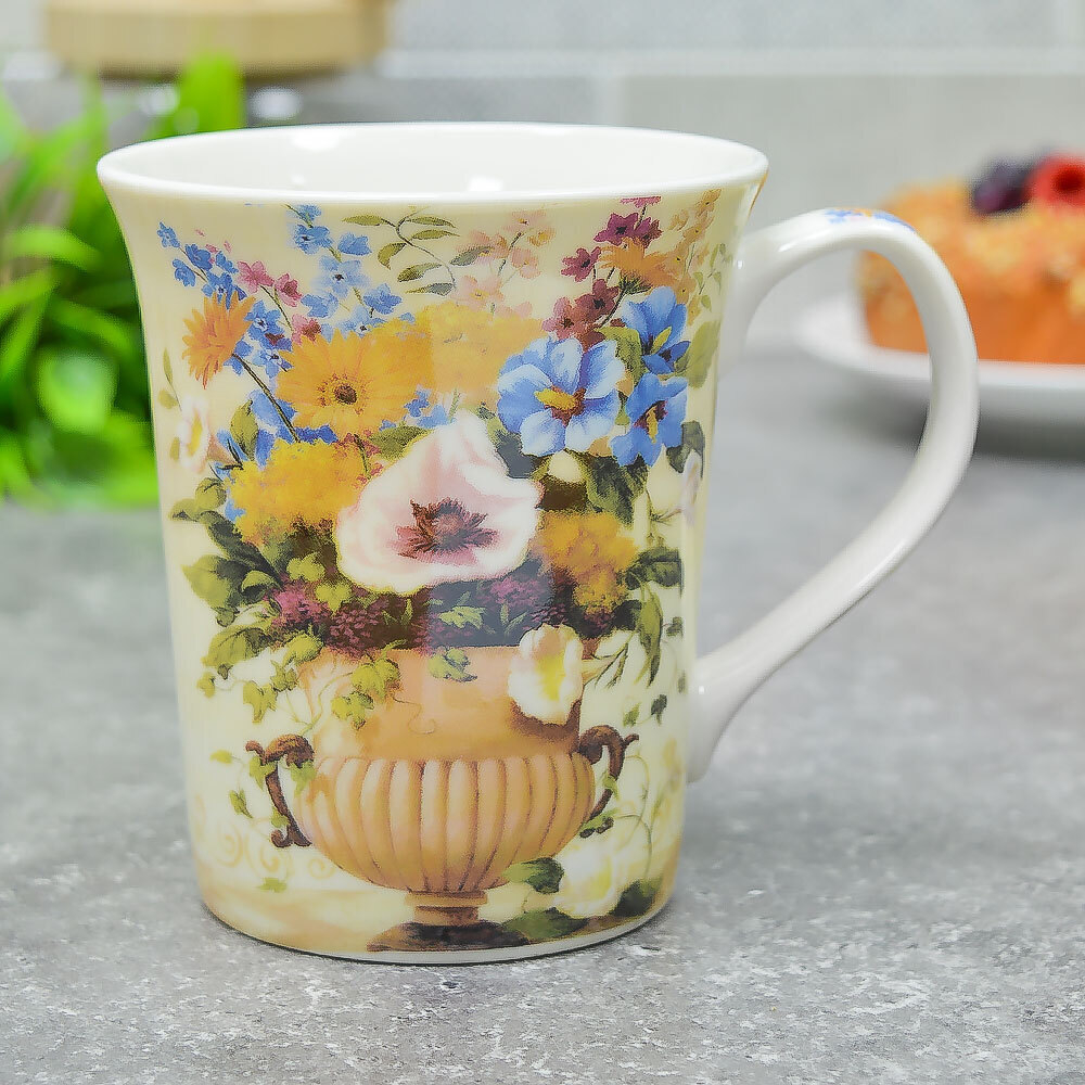 Кружка керамическая 350мл, рисунок в ассортименте, 9*10,5*6,5см, NNBPM4090-C