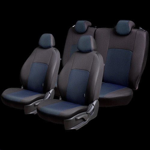 Чехлы на сиденье /2123 Шеви/ с 04.2016г. /Niva Travel с 12.2020г. 60/40 2Г без подлокот. Дублин Жаккард черно-синий (раз (LORD AUTO)