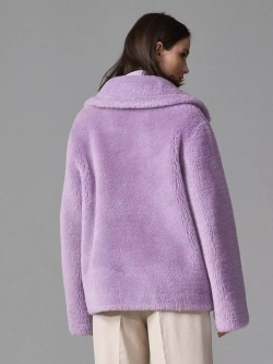 Шуба из шерсти чебурашка экошуба, лавандовая, SilverFox