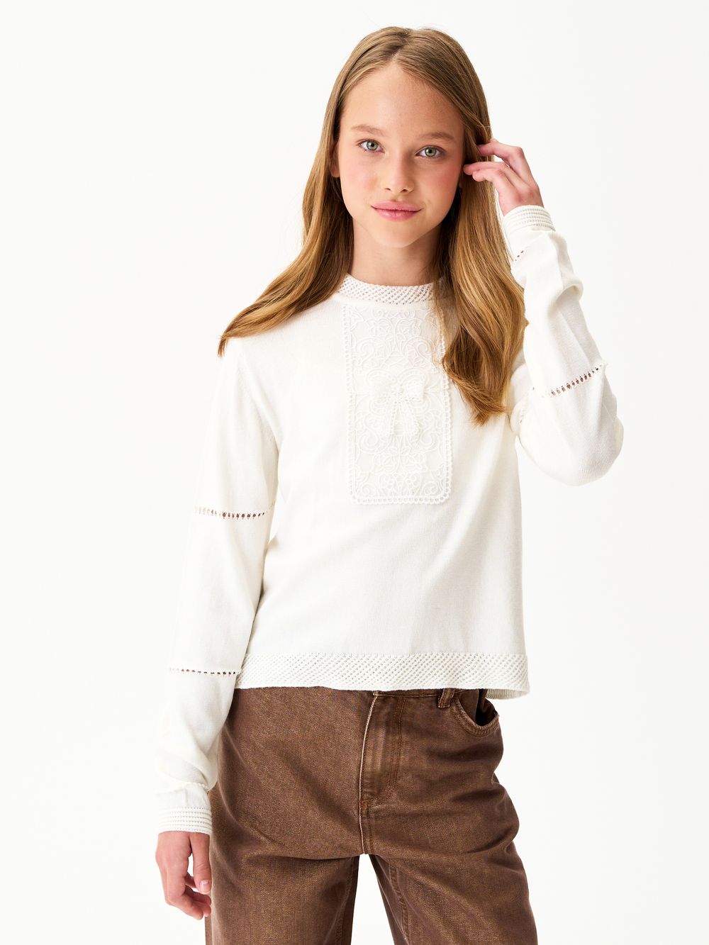 Джемпер для девочки AT1345 молочный
