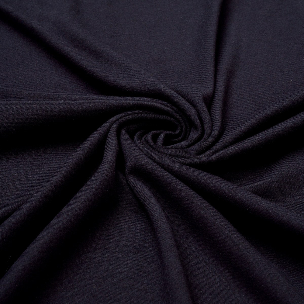 Интерлок, 100% хлопок, 210 гр/м2, чёрный (11120)