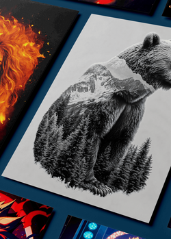 Картина на стену на металле от MetallSubArt "Медведь"