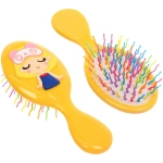 Расчёска массажная детская «Little darling», Милая Аннет, цвет жёлтый, разноцветные зубчики, 13,8*6см (пакет с подвесом)
