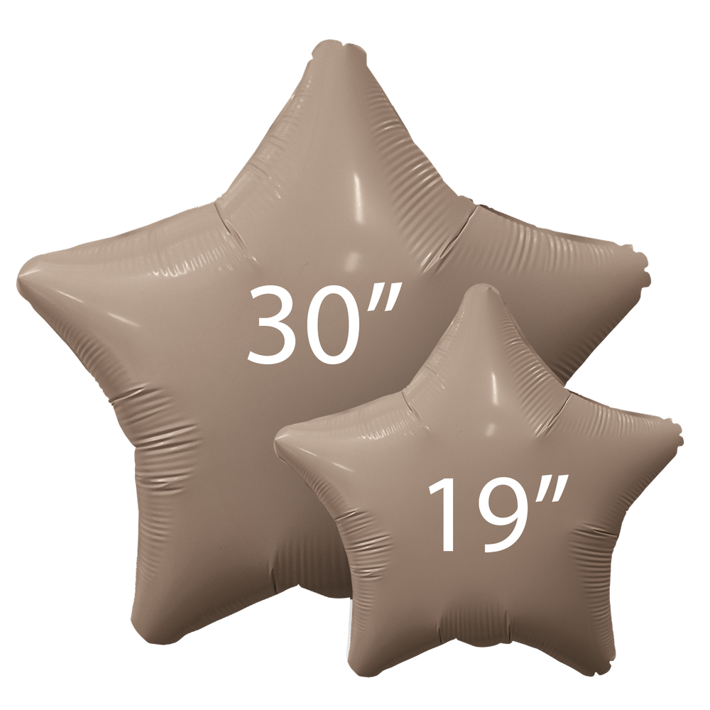 Фольгированный шар-звезда, сатин, какао, 76 см