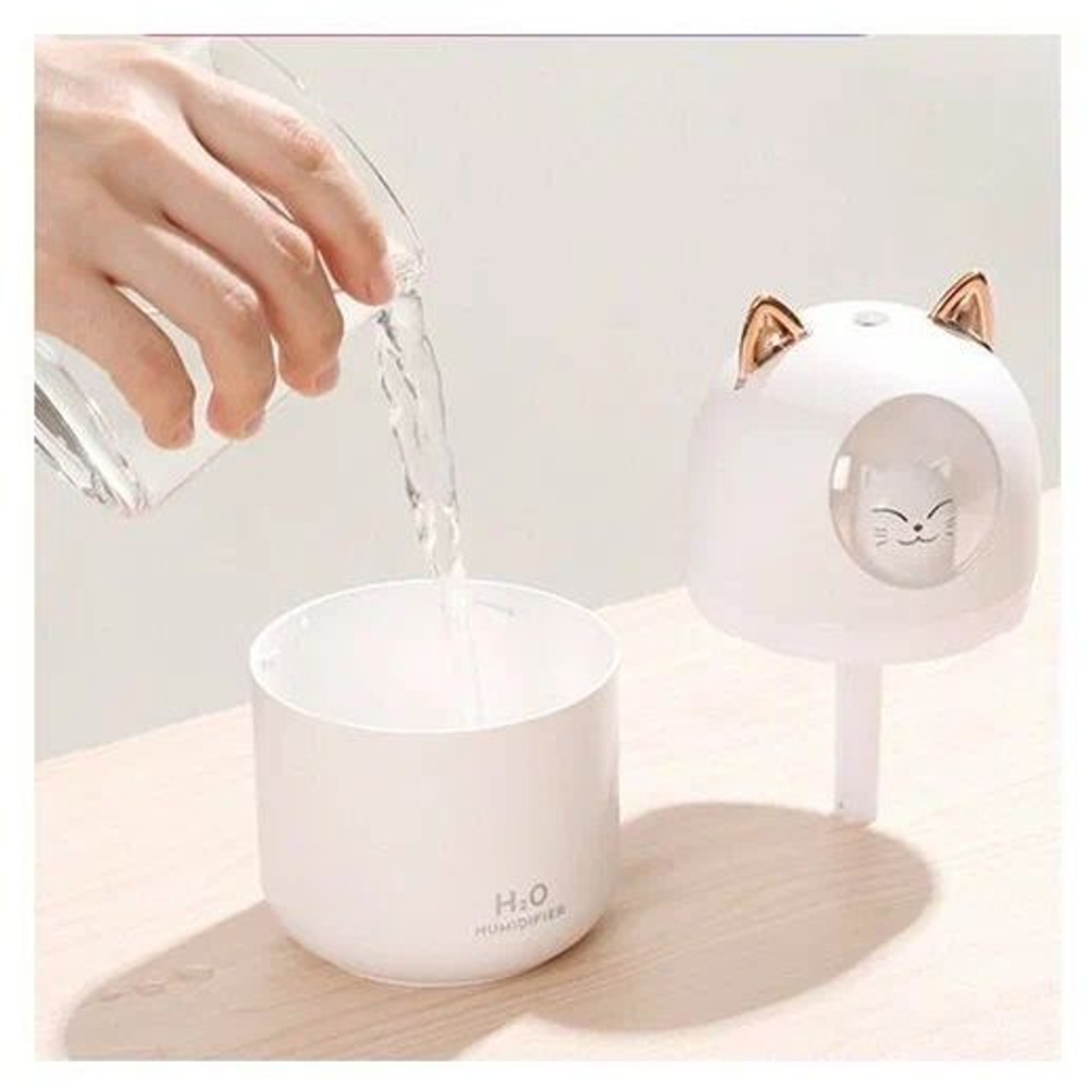 Ультразвуковой увлажнитель воздуха для дома с подсветкой, цвет белый