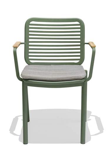 Кресло металлическое с подушкой Armona зеленое
