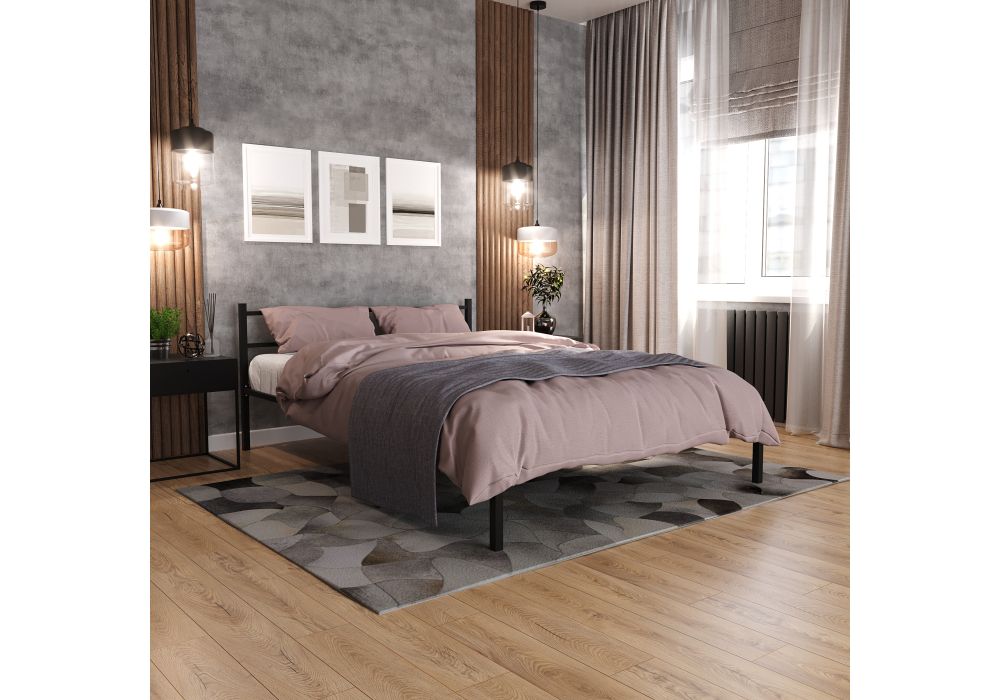 Полутораспальная кровать Фади 140х200 черная