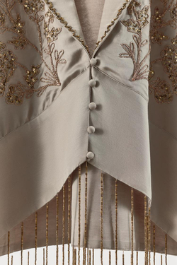 ZARA КИМОНО С ВЫШИВКОЙ И БУСИНАМИ, СЕРЫЙ