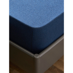 Простыня на резинке из хлопкового трикотажа темно-синего цвета из коллекции essential, 160х200х30 см