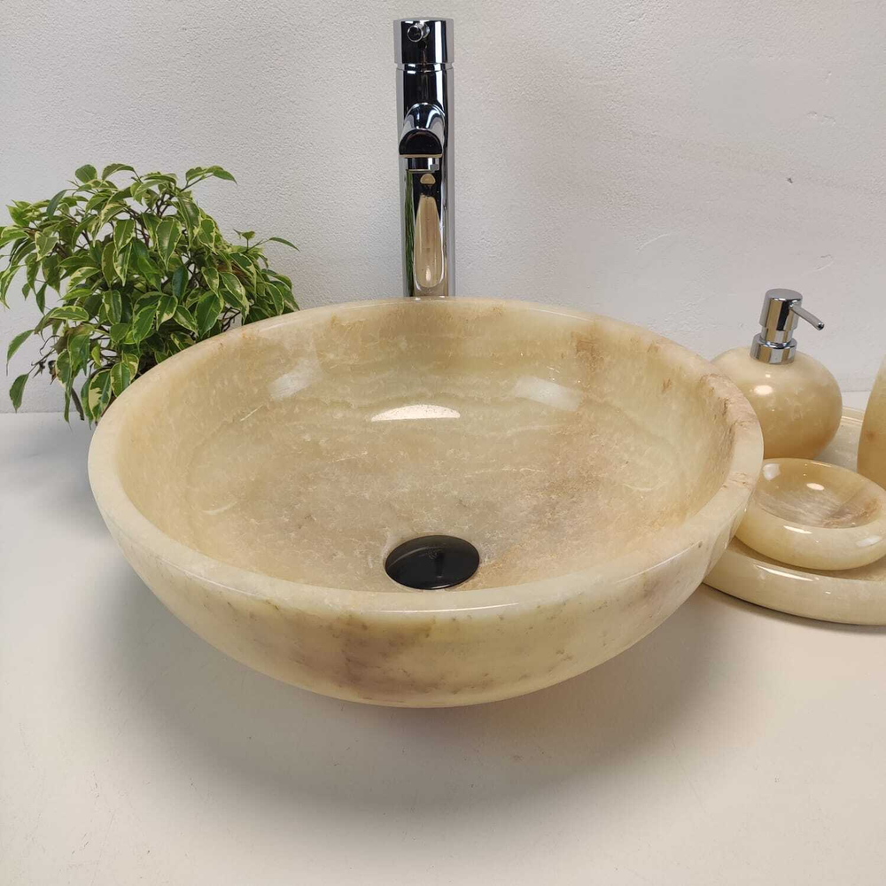 Раковина из оникса Bowl Yellow TinLip BO-61091 40*40*15