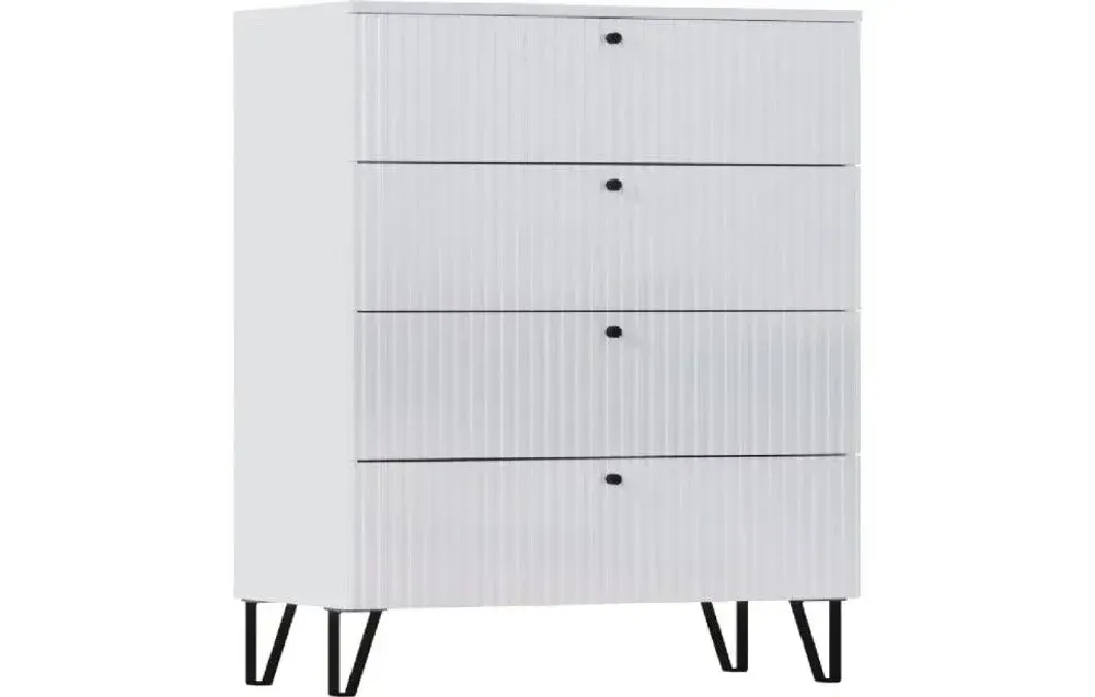 Комод 4 ящ. "Оливия" (белый/белый глянец холодный), МФ Миф, г. Пенза
