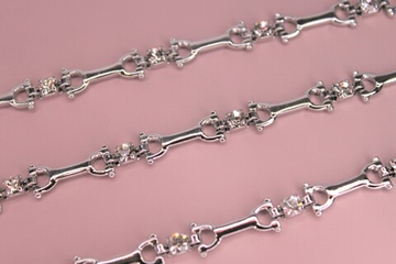 Цепь латунь стразы 7х17 мм