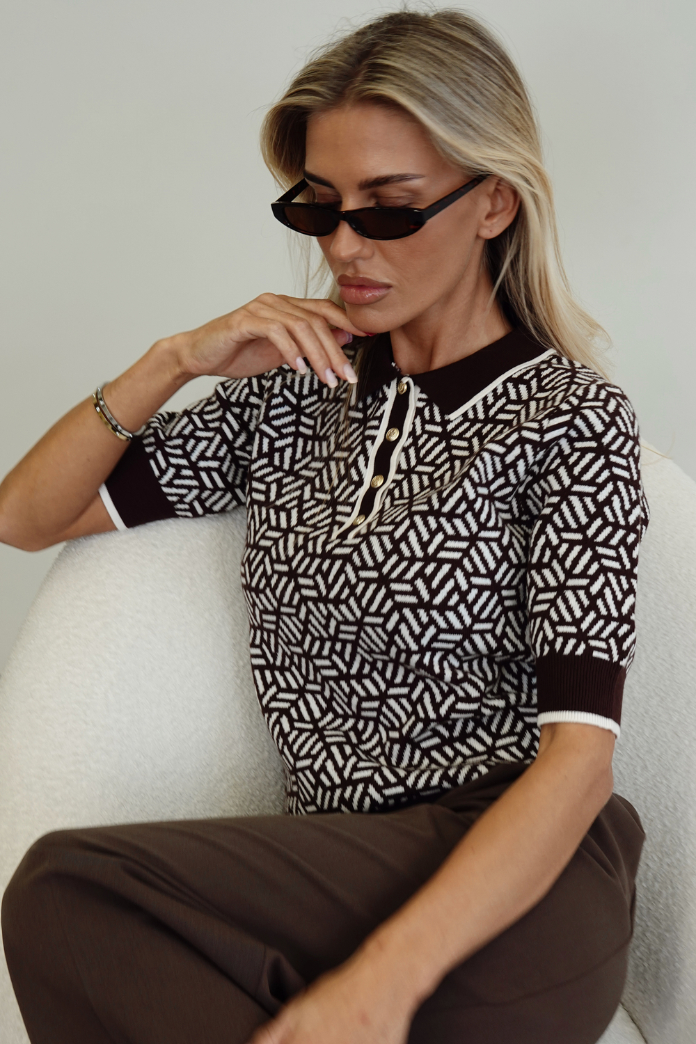 Джемпер на пуговицах с кашемиром