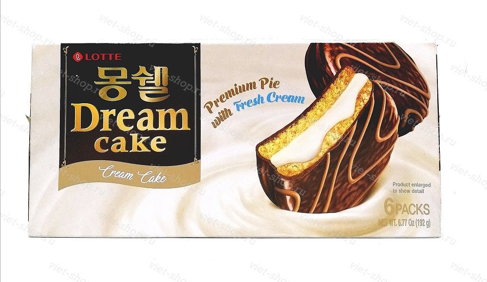 Пирожное LOTTE Dream Cake cream, Корея, 192 гр.