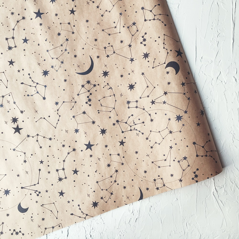Крафт бумага "Созвездия" лист 70х100 см