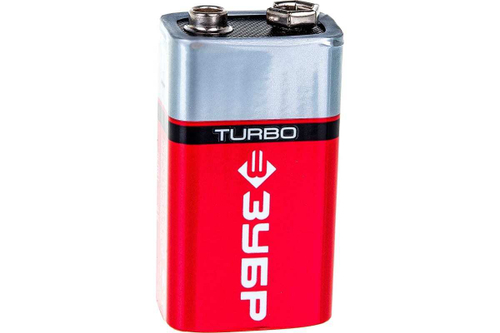 Щелочная батарейка Зубр 9 В, тип 6LR61 крона, 1 шт, Turbo 59219_z01