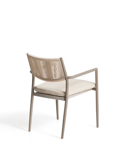 Уличный стул Argasi из алюминия бежевого цвета и веревки