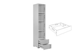 Шкаф однодверный "Зефир" 107.01, (Белое дерево/пудра розовая (эмаль))