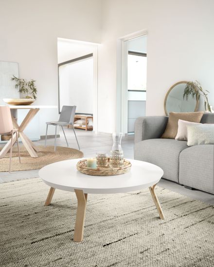 ARYA Стол с белой столешницей с отделкой из меламина на стальных ножках с отделкой под дерево