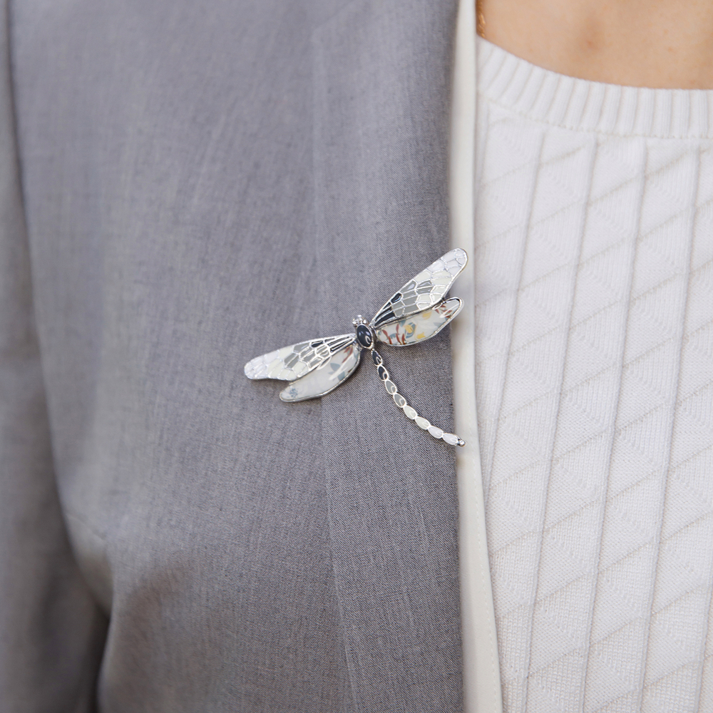 Брошь Shadore Стрекоза XZ0417.2 BW/S