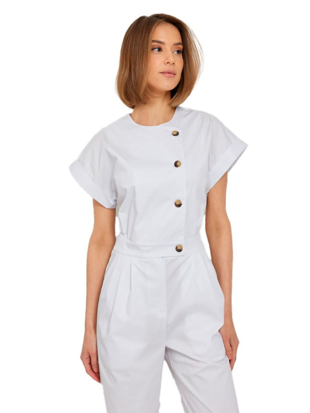 Комбинезон медицинский женский Dr. Nice DRN275 Beauty, серо-голубой, 42-44