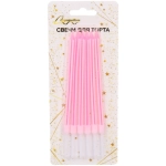 Свечи в торт «Праздничное настроение» 6 шт. 10,5 см, розовый