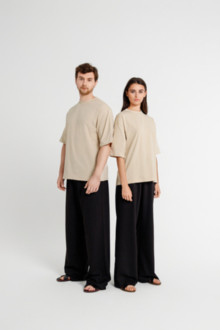 Футболка oversize бежевая