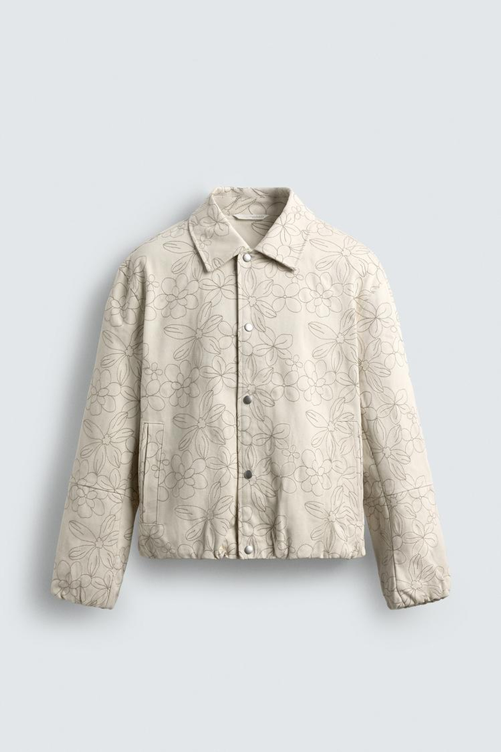 ZARA КУРТКА С ЦВЕТОЧНЫМ РИСУНКОМ, ЭКРЮ