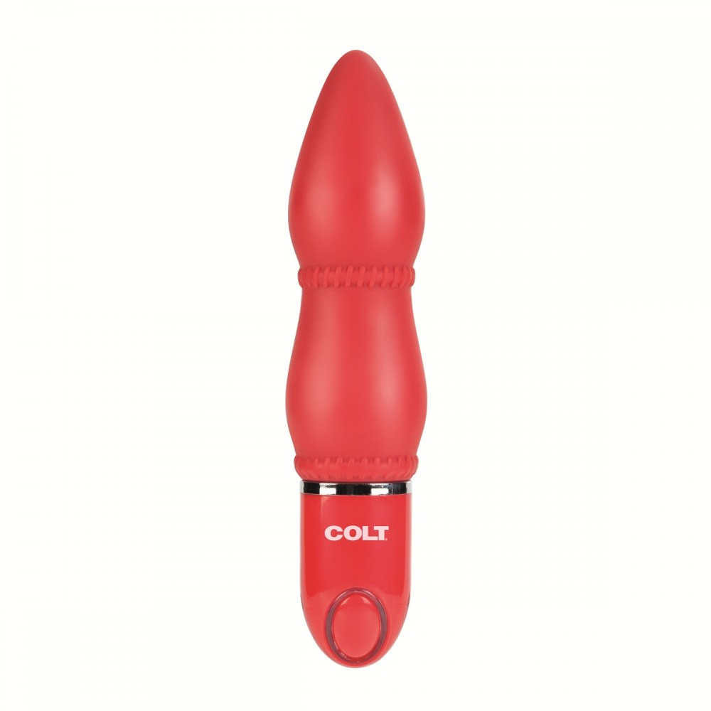 Красный анальный вибратор COLT Rider - 14 см.